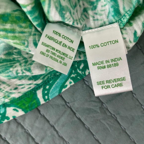 Lilly Pulitzer Botanical Green Safari Sangria Sleeveless top Sz S - Picture 8 of 8